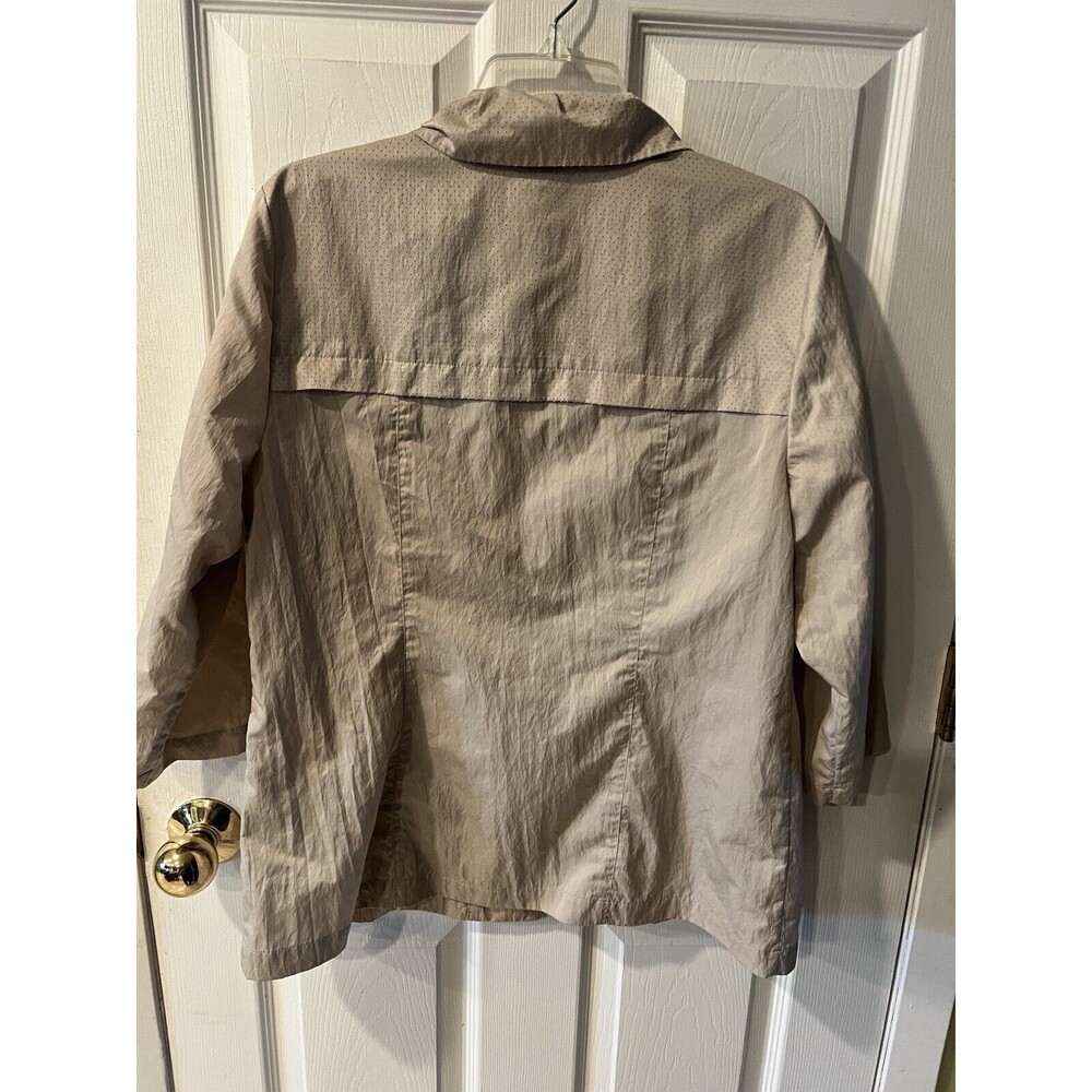 CHICOS Weekends Utility Jacket Womens Sz L windbreaker safari minimal coastal - Picture 7 of 9
